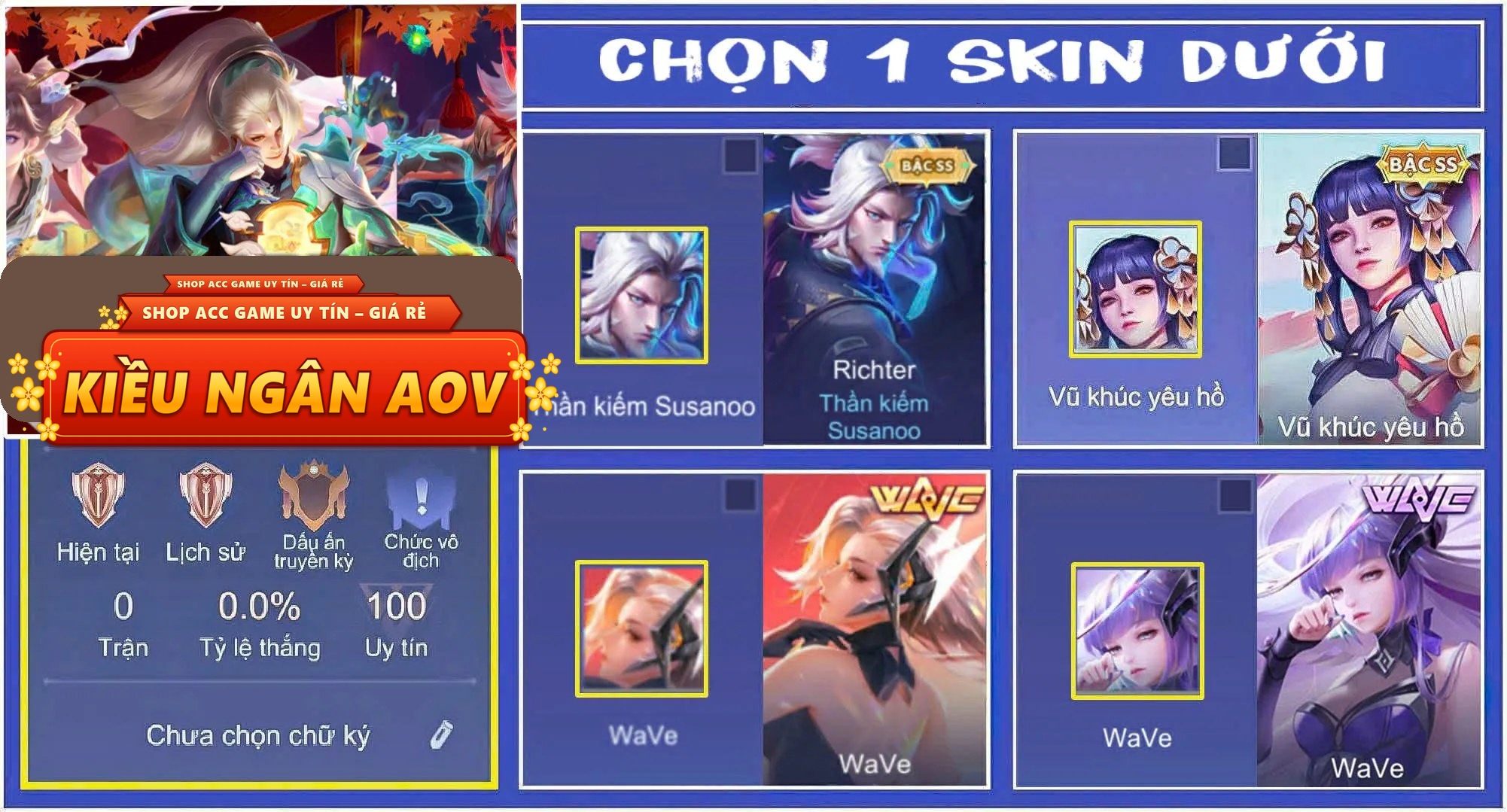 rương wave chọn 1 skin