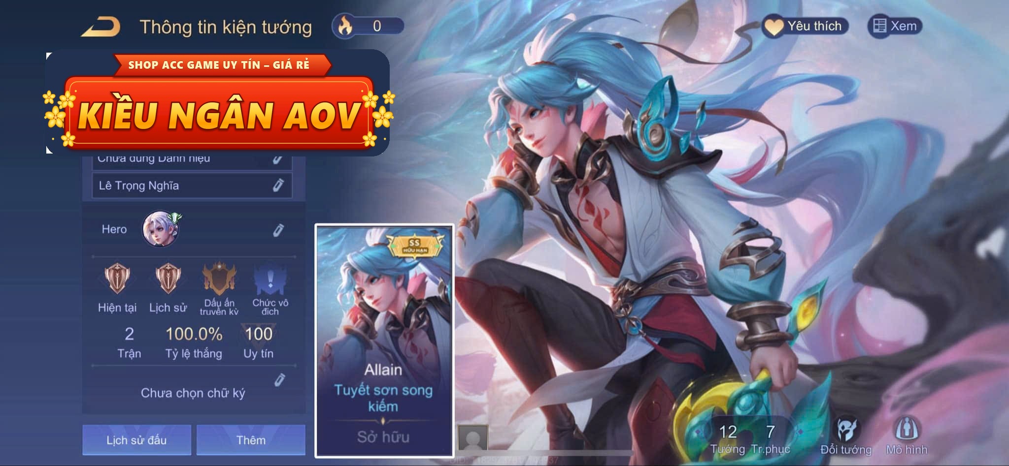 allain tuyết sơn song kiếm